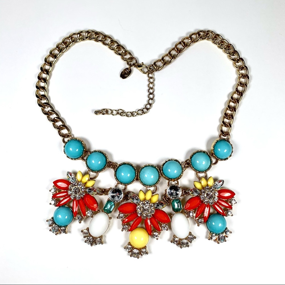 Floral blingy statement necklace